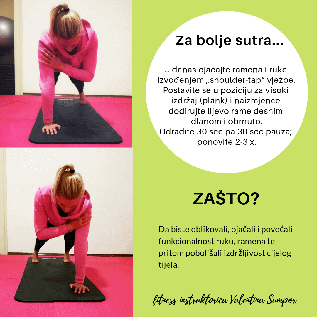 shoulder-tap, razgibano tijelo 