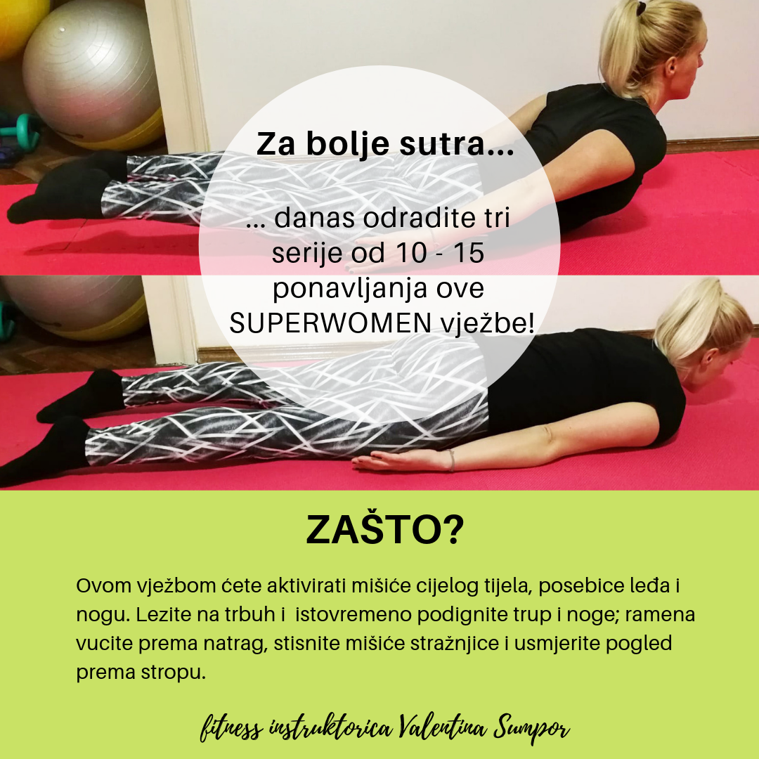 Superwoman vjezba, jacanje muskulature