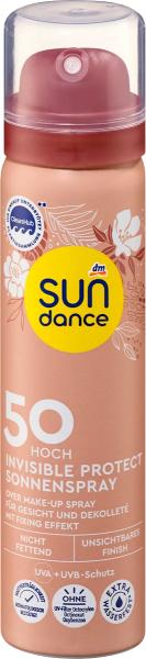 SUNDANCE Invisible Protect sprej za sunčanje SPF 50: Nevidljiva zaštita koja se može nanositi preko šminke i pruža hidrataciju do 8 sati.