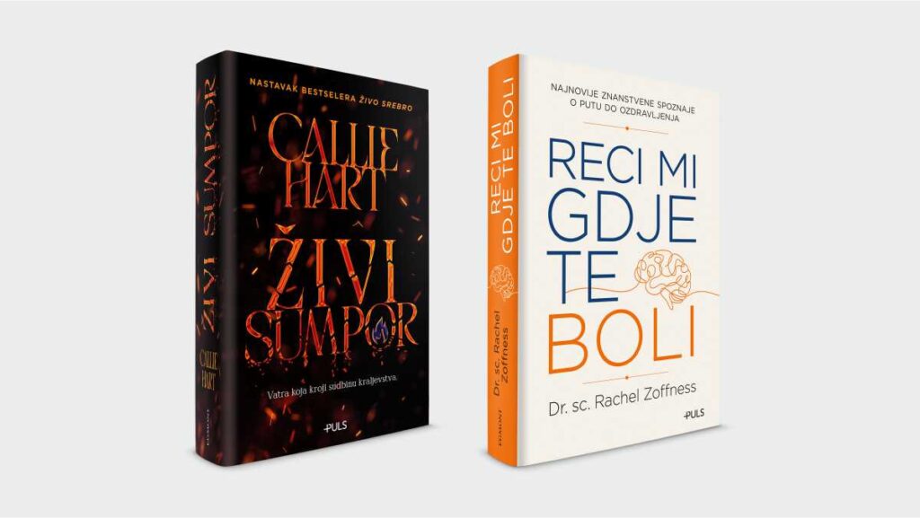 Puls predstavlja dva nova hita: Stižu nastavak „Živog srebra” i knjiga koja mijenja pogled na bol Nove knjige biblioteka Puls – naslovnice romana Živi sumpor autorice Callie Hart i knjige Reci mi gdje te boli dr. sc. Rachel Zoffness.