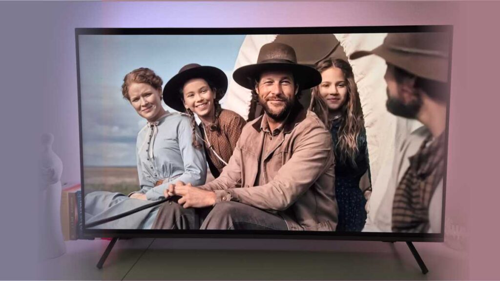 Nova verzija legendarne serije stigla je na Netflix – vrijedi li je pogledati? Glumačka postava serije Mala kuća u preriji (Netflix) na televizijskom ekranu.