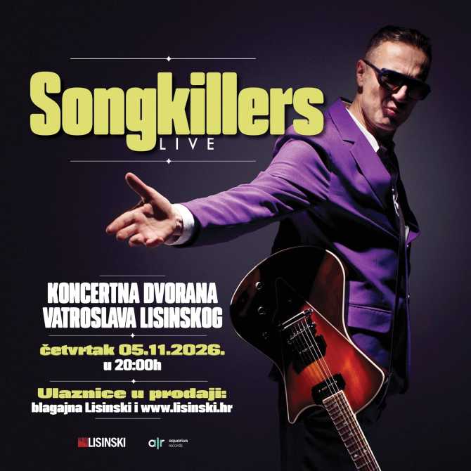 Najava koncerta Songkillersi u Areni vizual.